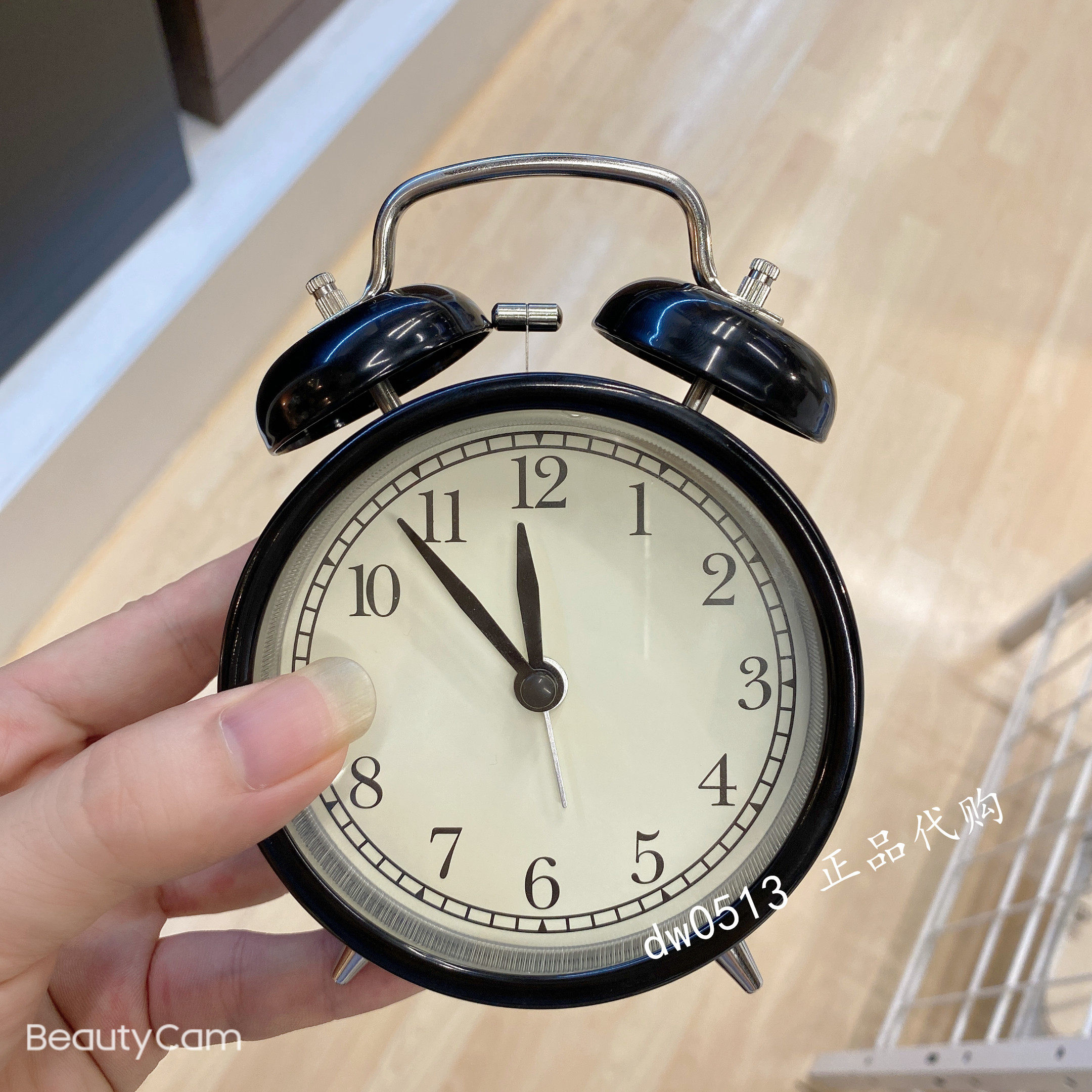 【ikea国内宜家代购】 德卡 闹钟 黑色 简约复古床头静音时钟包邮