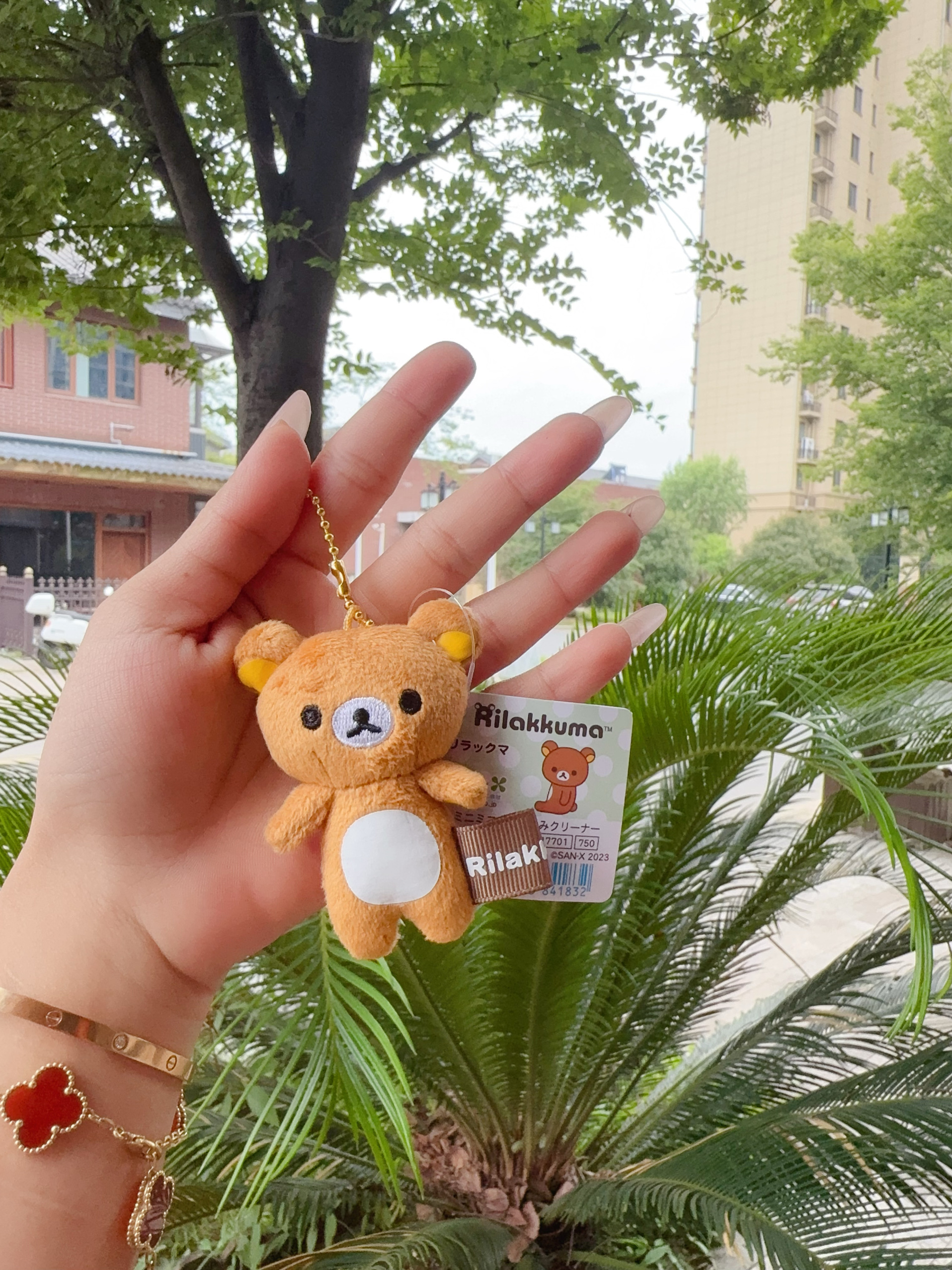 现货日本正版san-x轻松熊哥熊妹迷你毛绒小挂件手机屏幕擦5.5cm