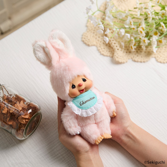 在途日本正品Monchhichi 蒙奇奇CHIMUTAN 伊势丹粉色兔子 公仔