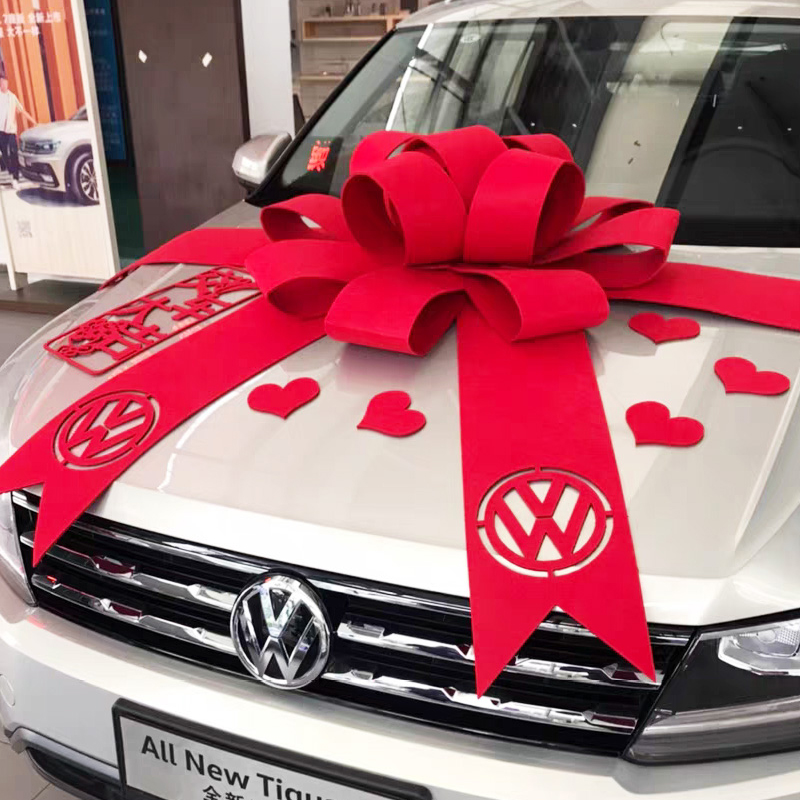 交車提車儀式裝飾蝴蝶結大紅花球