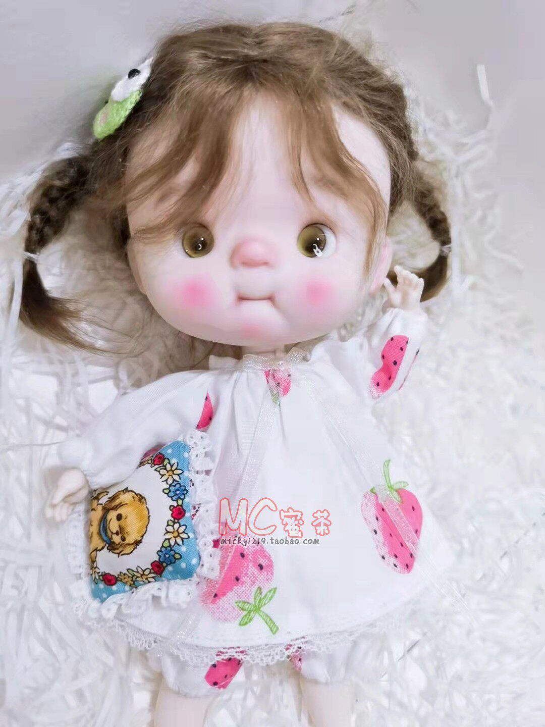 蜜茶娃衣 bjd娃娃衣服睡衣套装 qbaby少女鱼小鱼体野蛮宝贝睡衣裙