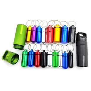 户外迷你防身防水药瓶 铝合金钥匙扣 潜水救药丸密封罐 密封瓶