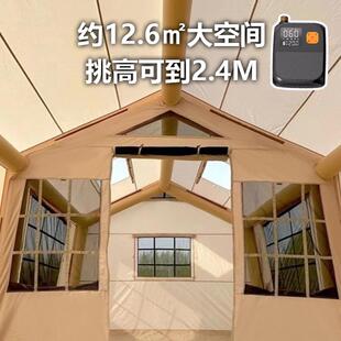 户外电动泵充气帐篷露营加高黑胶天幕帐篷一室一厅两室一厅6-8人
