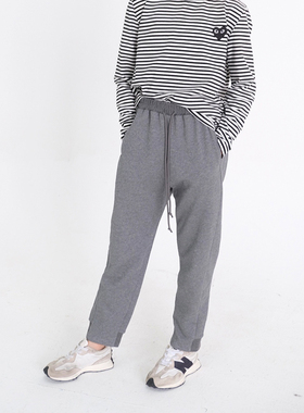 BBW潼家 儿童纯色简约运动裤中大童学生纯棉系绳卫裤09/21（特）