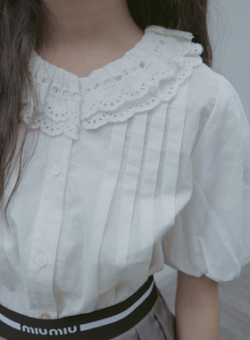 BBW潼家 23SS 女童甜美娃娃领衬衣中大童设计感泡泡袖衬衫 04/21