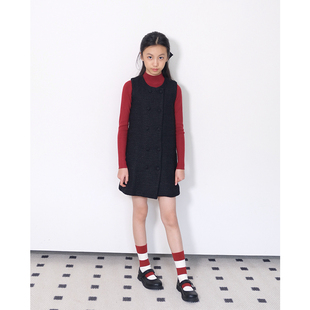 背心裙01 女童复古轻奢羊毛编织连衣裙中大童无袖 24FW BBW潼家