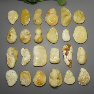 天然琥珀白蜜蜡白花蜜香蜜骨蜜精品雕刻水滴形吊坠挂坠子保真花蜡