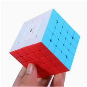 奇艺实色五阶魔方益智玩具5介速拧初学者儿童比赛专用顺滑全套