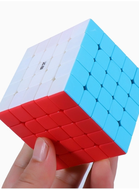 奇艺实色五阶魔方益智玩具5介速拧初学者儿童比赛专用顺滑全套