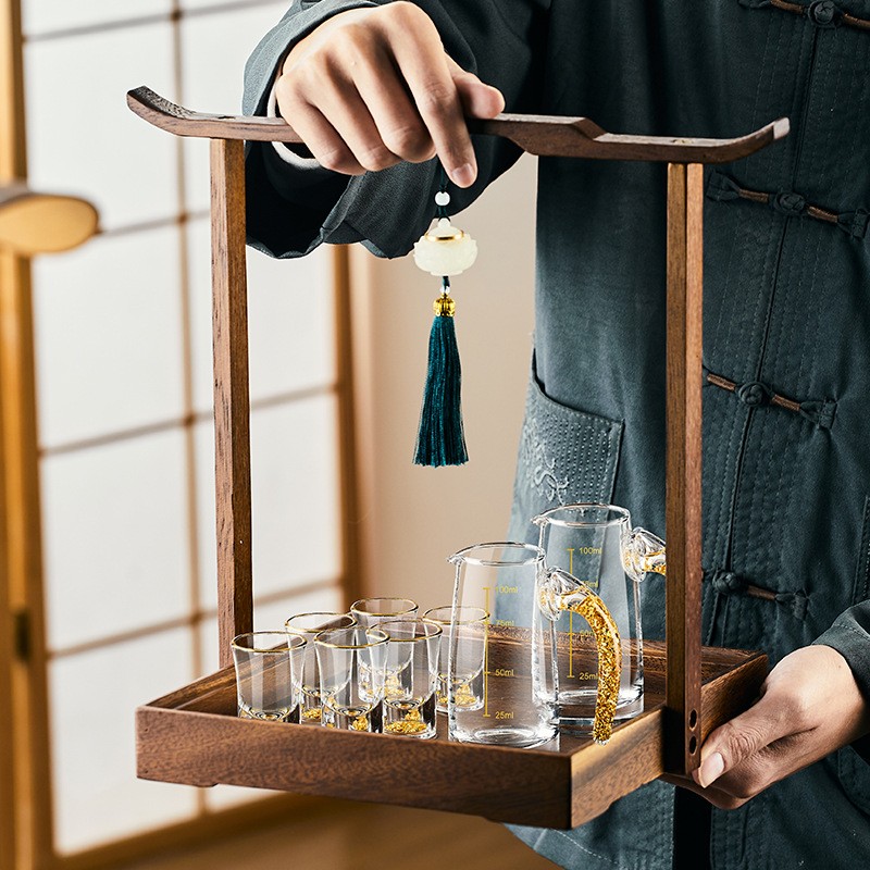 进口邦贝贝白酒杯套装家用轻奢高档玻璃分酒器水晶玻璃子弹杯酒具