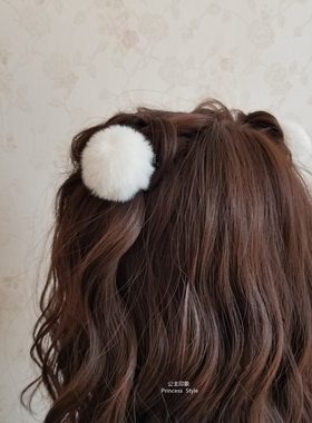 可爱风毛球少女心秋冬刘海夹