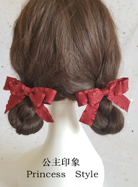 双马尾对夹花边少女心lolita发卡