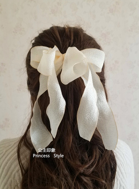 发夹蝴蝶结飘带头饰布艺少女心