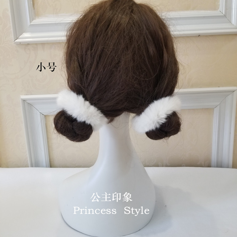 高品质仿兔毛超萌扎头发双马尾