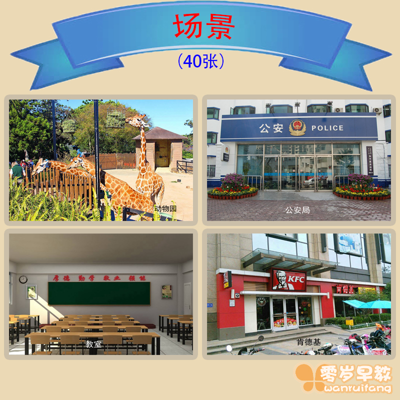 场所场景类语言康复训练卡片教具