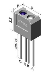 ST188 反射式红外光电传感器 光电开关 模块 机器人智能小车配件
