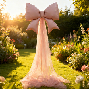 女孩生日布置装 感拍照道具 饰婚礼婚房晨袍超大气球网纱蝴蝶结仪式