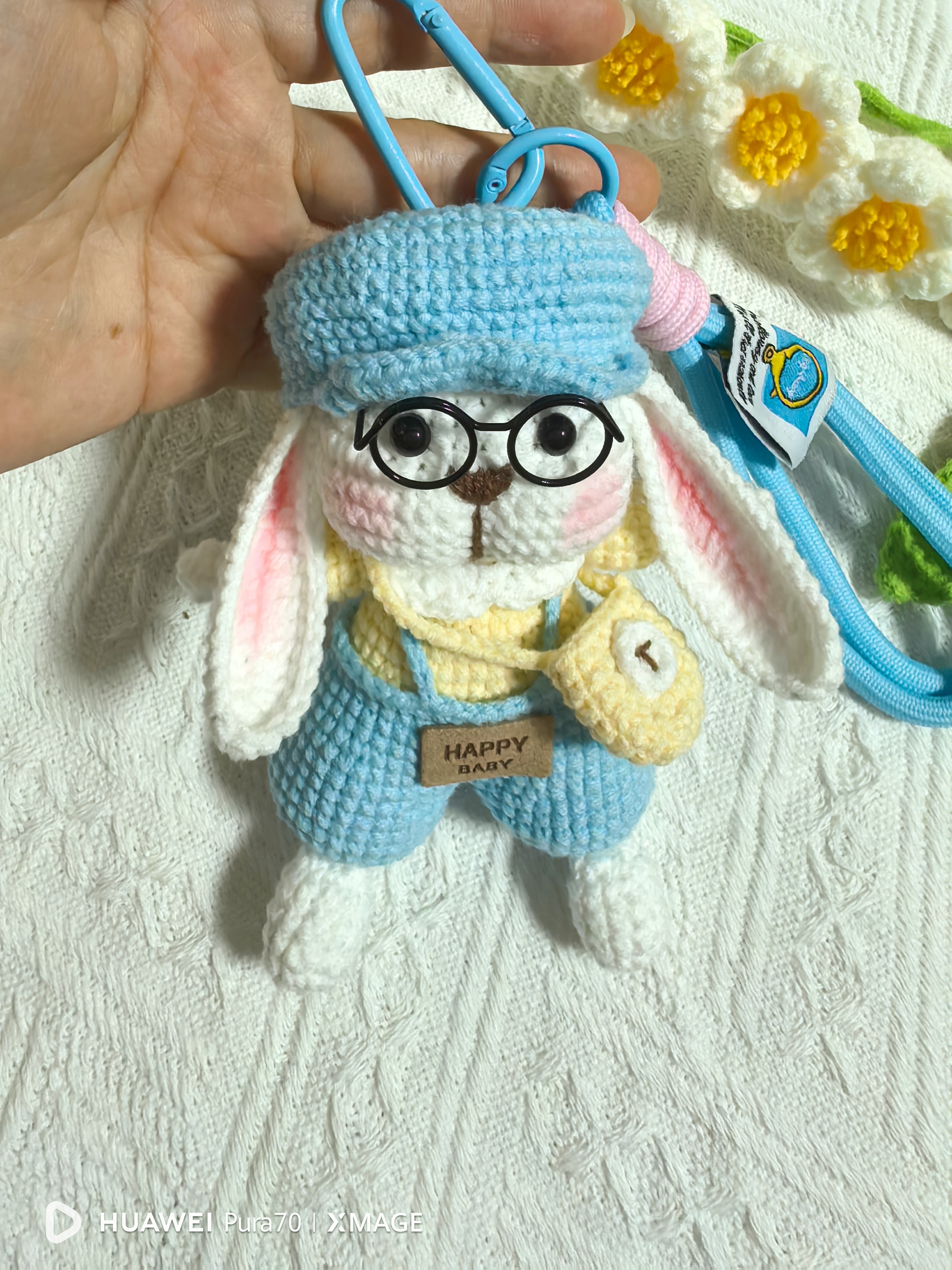 [成品]手工钩织贝雷帽糖糖兔玩偶挂件包包挂件生日礼物儿童节礼物