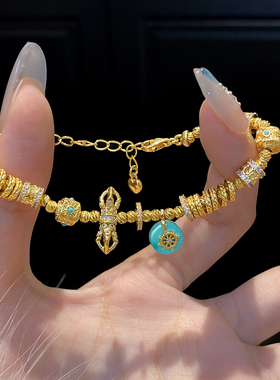 云端之蓝◆绿松石黄金盘缠手链