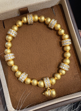 【福禄】古法沙金珠珠葫芦手链