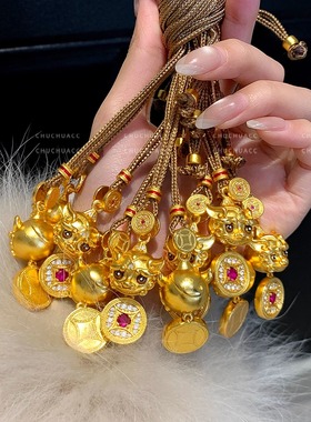 眼睛会动的韦雪同款黄金貔貅项链