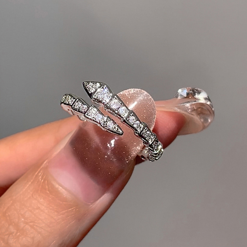 楚楚饰品闪钻灵蛇形戒指