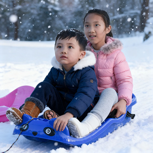 雪上滑板车熊猫款滑草板成人加大加厚儿童滑雪板滑沙板雪橇车滑雪