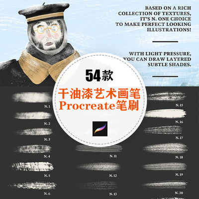 Procreate专用干油漆Dry Paint艺术绘画绘图画笔Ipad触控笔笔刷