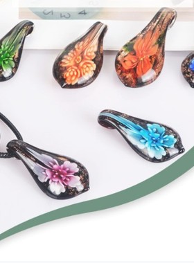 琉璃水滴饰品手工吊坠项链