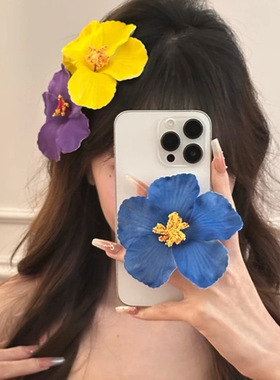 初春新款风仿真蝴蝶兰闪钻发夹高颜值立体花朵刘海夹碎发夹头饰女