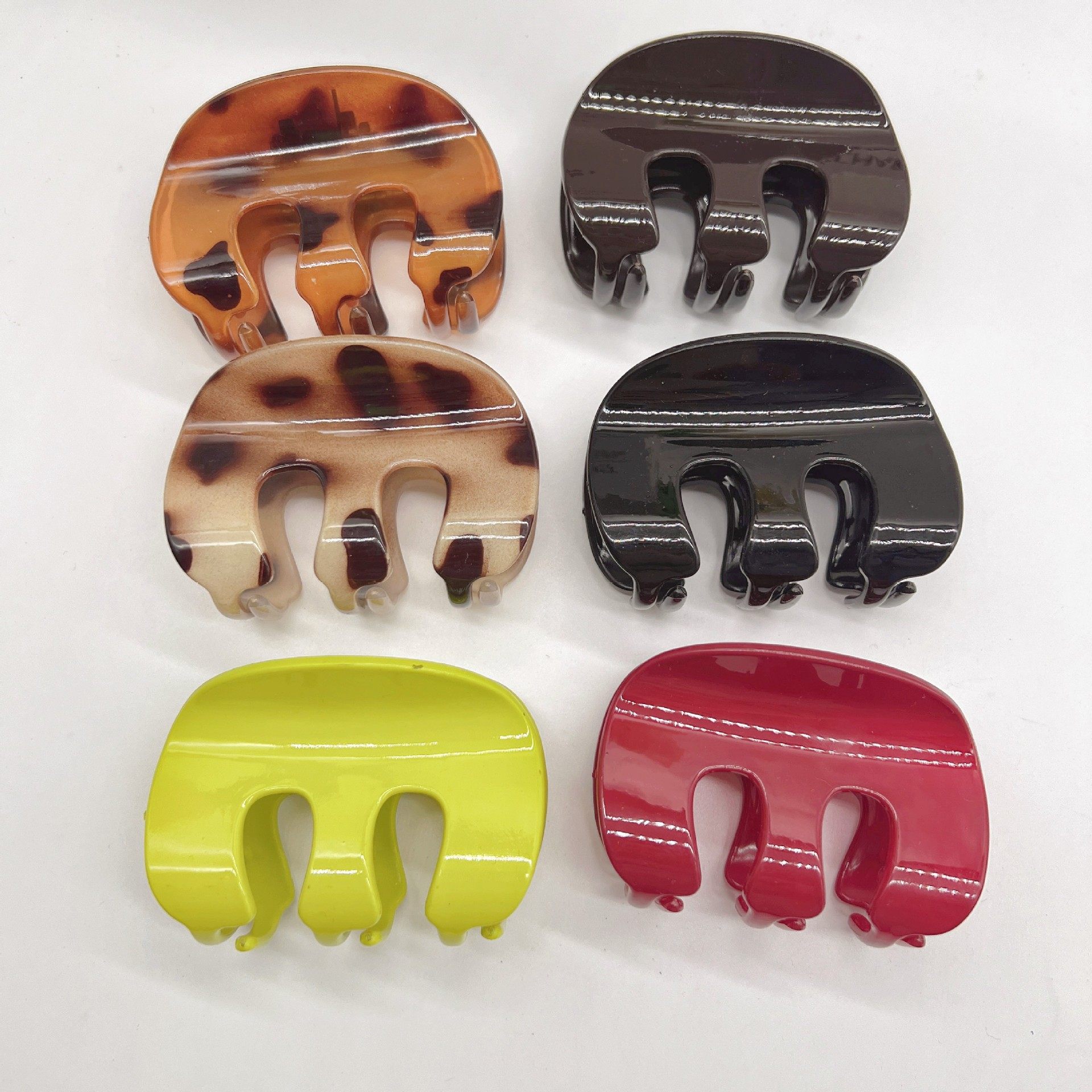 复古简约胖墩M型中号抓夹时尚气质鲨鱼夹半扎发夹后脑勺盘发发饰