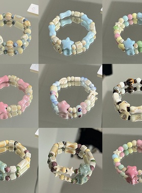 2026时尚景德镇陶瓷手链新不掉色女夏季百搭学生古风串珠手串小