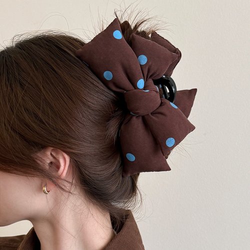 2026时尚韩系气质充棉蝴蝶结抓夹发夹2025新款高端盘发感后脑勺