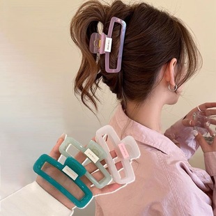 春夏果冻色发抓夹女2024新款 感可爱甜美发夹后脑勺简约鲨鱼夹