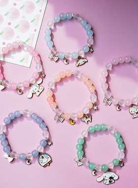 2026时尚产地货源新款手串饰品韩版气质可爱玉桂狗水晶串珠学生