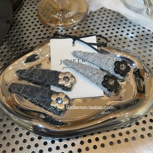 2026时尚韩系秋冬新款马海毛小花发夹刘海夹侧边夹碎发夹头饰发饰