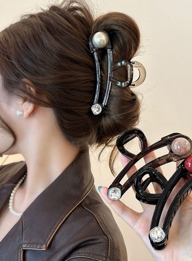 小众设计感圆珠抓夹女感2025新款后脑勺盘发鲨鱼夹发饰