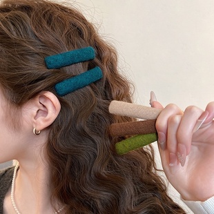 2026时尚 一字夹子碎发卡前额 简约毛绒bb夹发夹女侧边夹2025新款