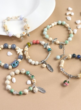 2026时尚产业带景德镇陶瓷手串饰品十元三串原创百搭感新中式饰品