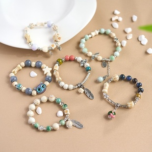 饰品 三串原创百搭感新中式 2026时尚 产业带景德镇陶瓷手串饰品十元