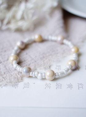 2026时尚夏季上新文艺田园甜美珍珠彩陶瓷手串地摊女生小众设计
