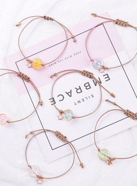 2026时尚新款韩式爆花晶琉璃珠手链 送闺蜜朋友学生饰品 厂家直销