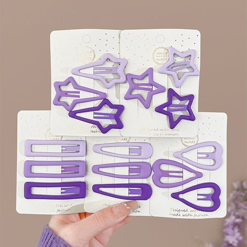 渐变紫色发夹前额侧边刘海夹碎发星星bb夹子气质百搭发卡头饰女