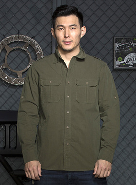 OVERLAND越野江湖002023H005纯色工装衬衫