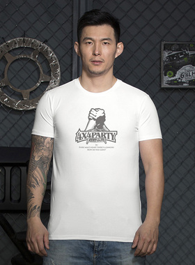 OVERLAND越野江湖春夏新款丝光棉圆领短袖握拳打底T恤百搭潮