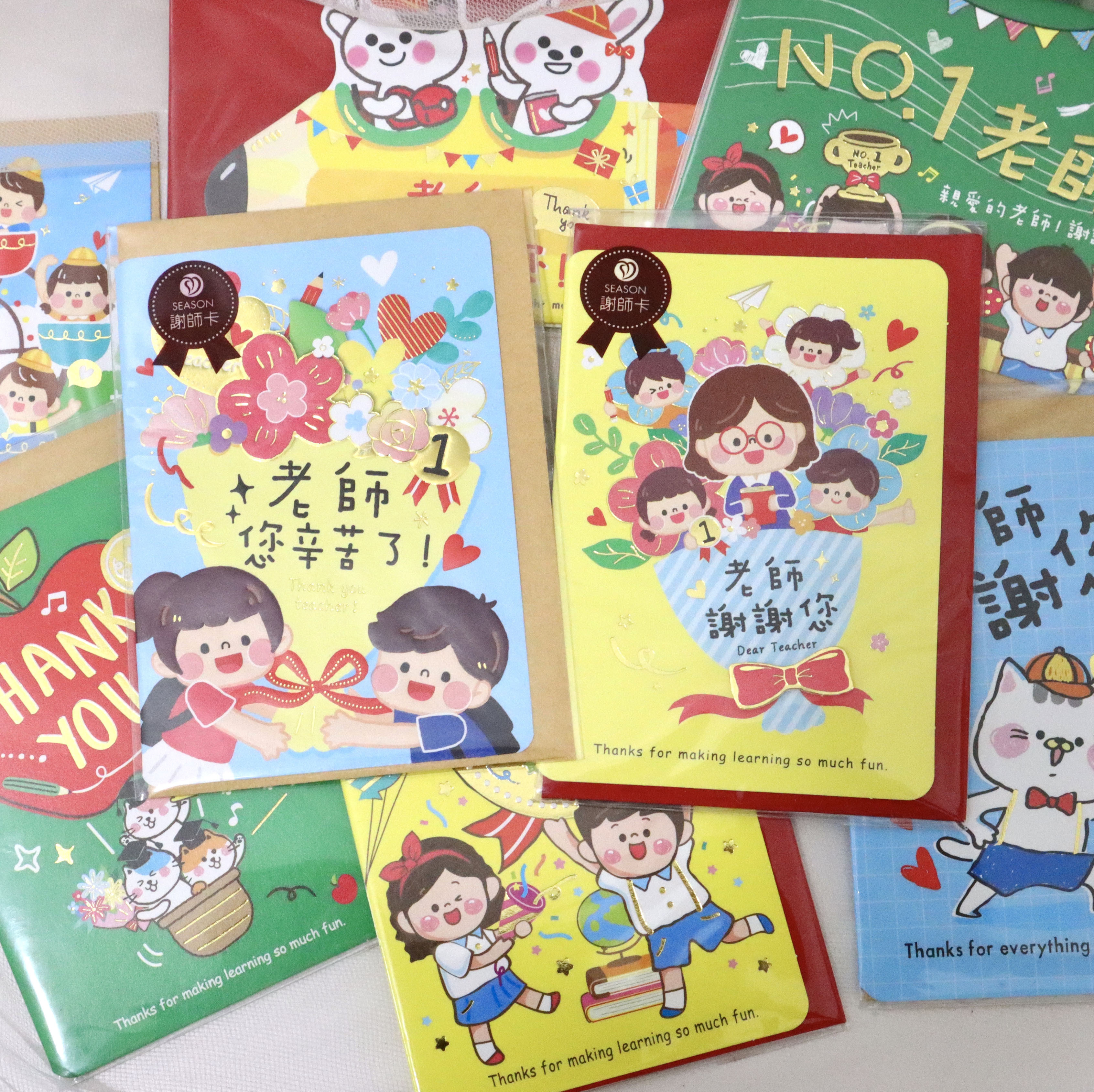 season谢师卡可爱迷你新年贺卡感恩送老师谢谢祝福42k手写卡片