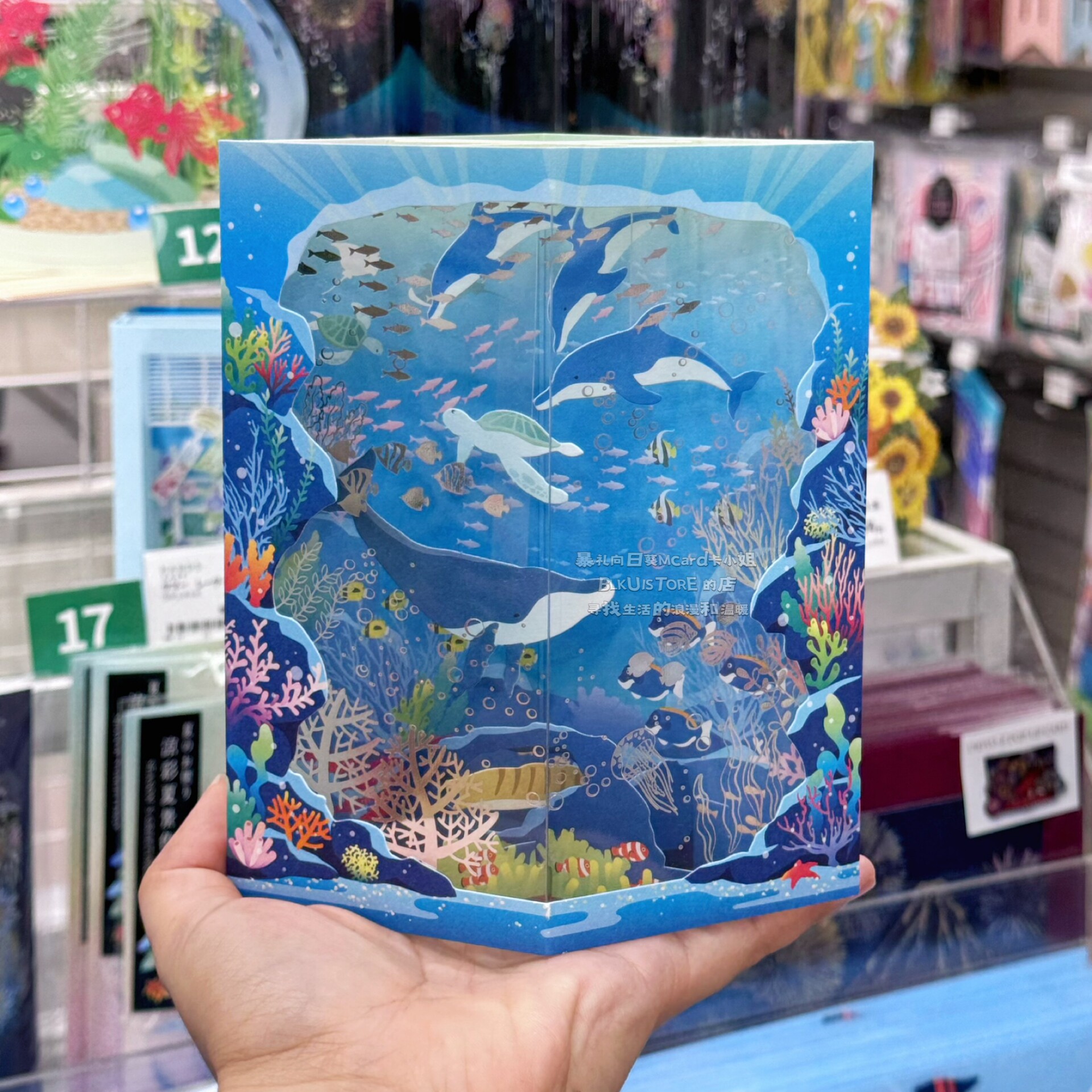 日本夏天万用立体贺卡海豚海底世界精致教师节毕业卡片送朋友礼物