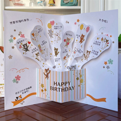 生日新品惊喜猫咪贺卡