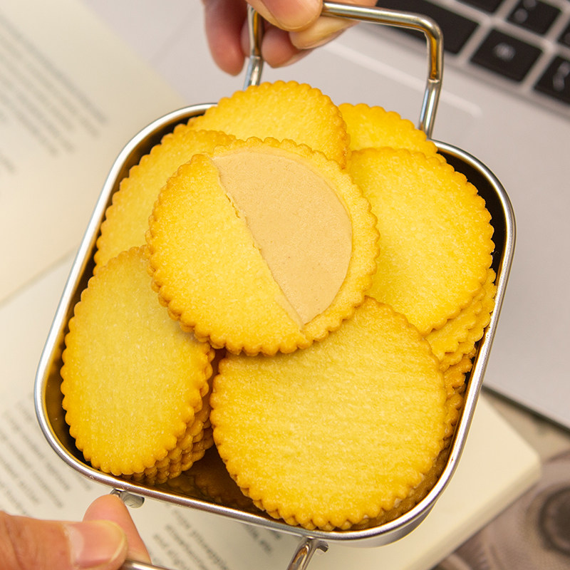 吃一次就爱上了~花生酱夹心饼干薄脆马铃薯脆片饼干网红休闲零食