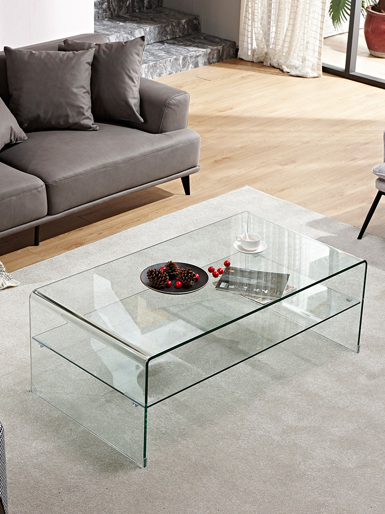 长方形茶桌玻璃客厅沙发茶几组合电视柜简约现代桌小户型储物简易